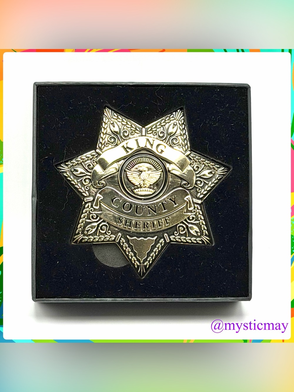SDCC 2013 Promo WALKING DEAD Gold Tone Rick Grimes KING COUNTY SHERIFF BADGE